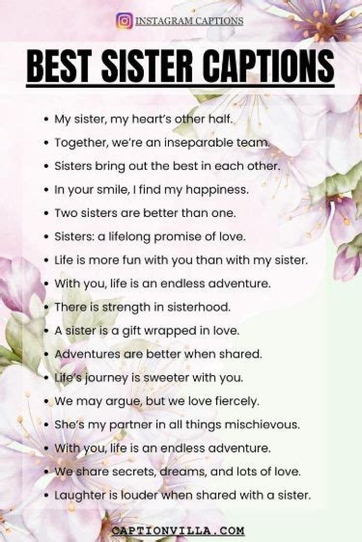 Captions for Sisters: The Perfect Words to Celebrate Your Bond