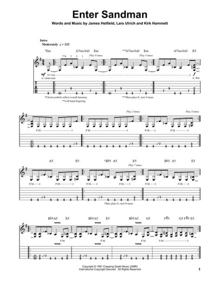 Metallica Sandman Tabs: A Comprehensive Guide to Mastering the Iconic Song
