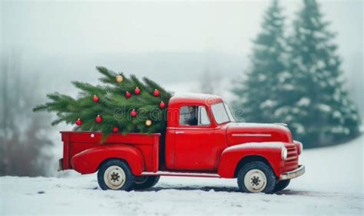 Driving Into the Holidays: The Charm of the Red Truck and Christmas Tree