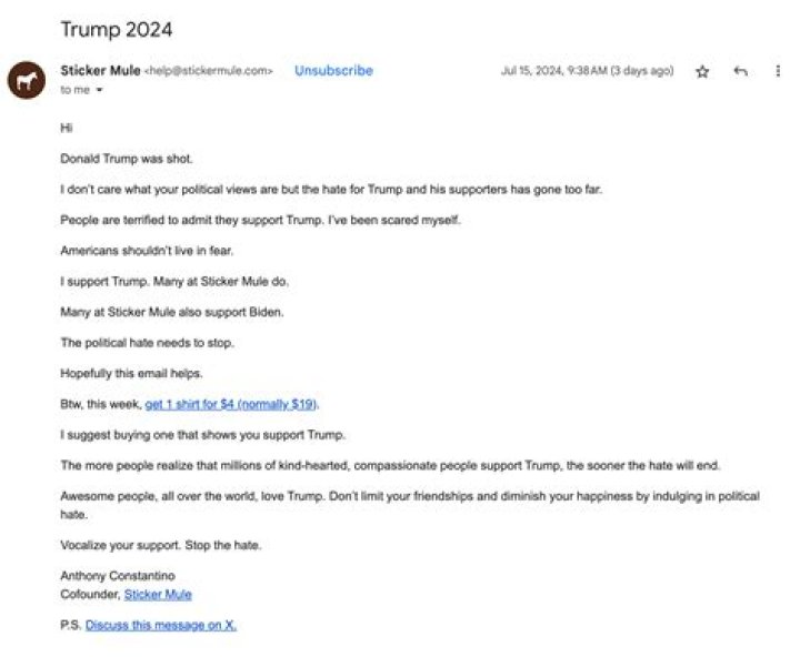Understanding the Sticker Mule Trump Email Controversy