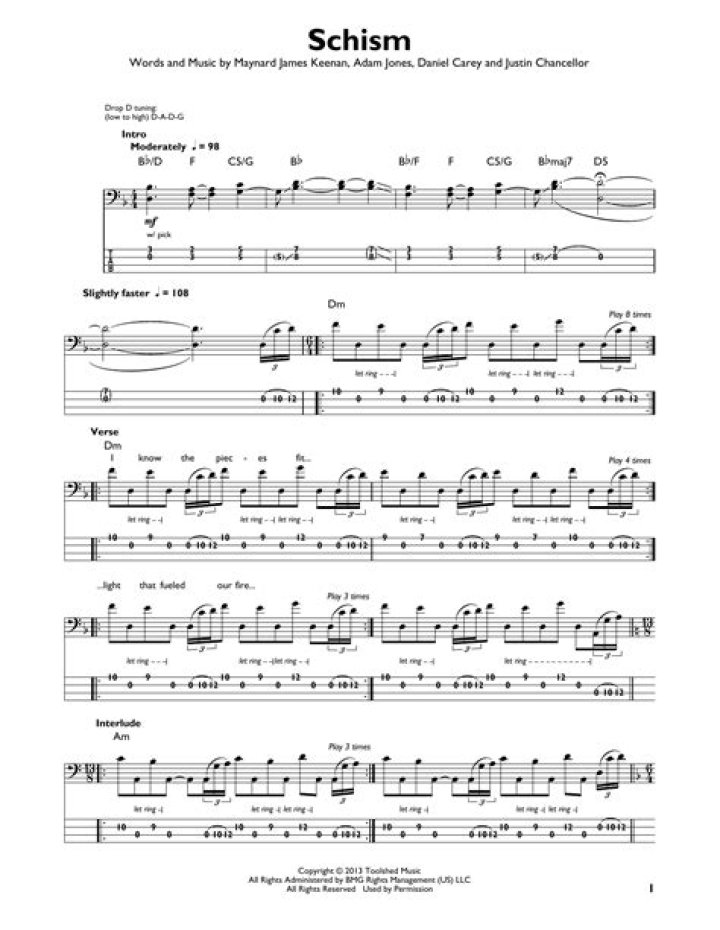 Exploring the Depths of Tool: Schism Bass Tab Unveiled